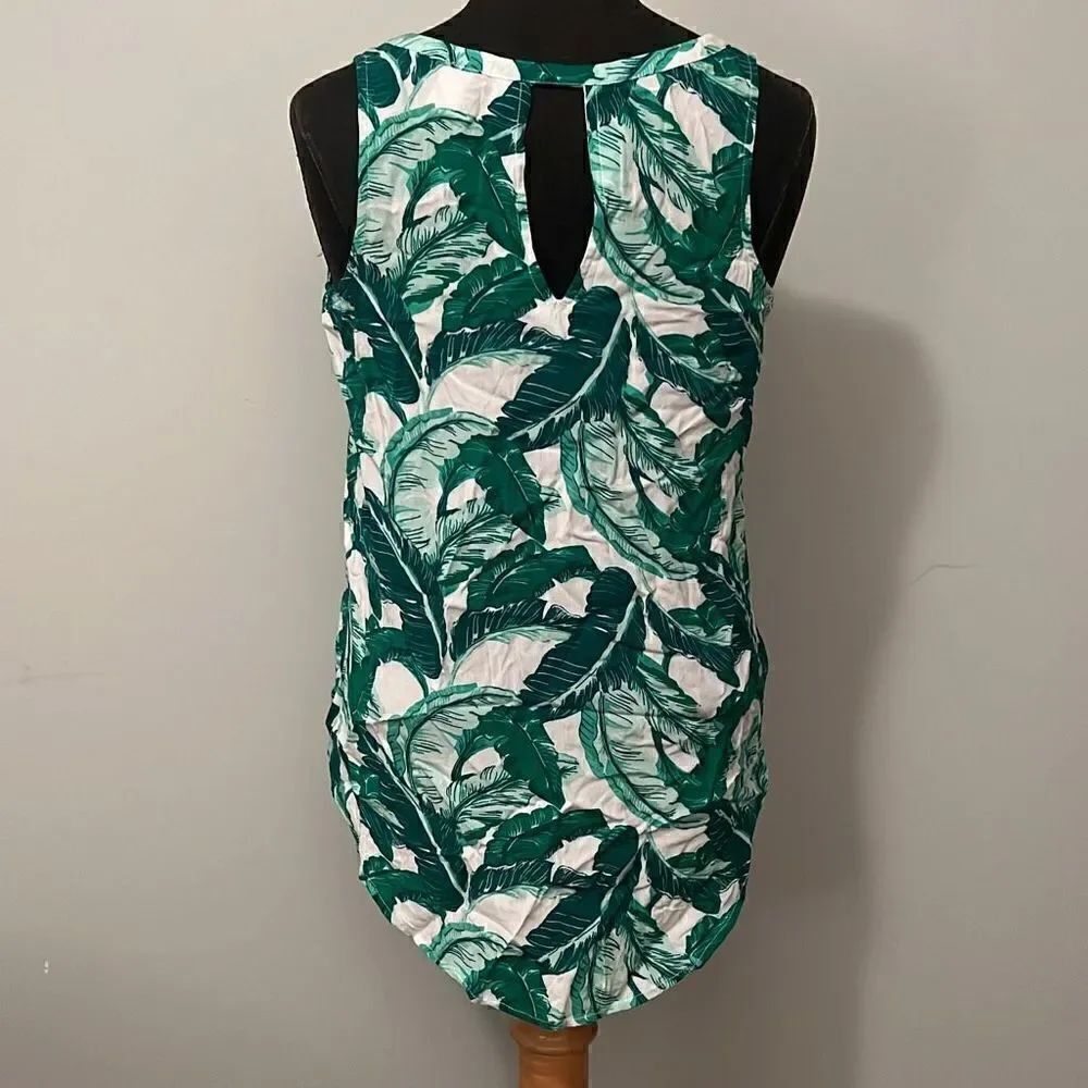 Green Tropical Hi-Low Tank Top - Picture 3 of 5